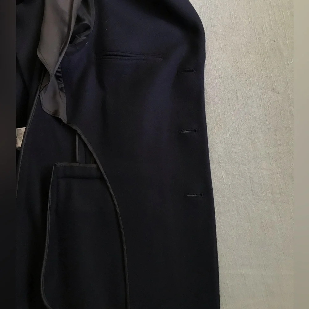 Banana Republic X Kevin Love Navy Slim-fit Italian Wool Topcoat - Picture 4 of 6